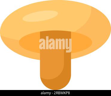 Edible champignon mushroom. Ingredients for soup and vegetable dishes. Plant food from vegans, vegetarians menu. Autumn harvest in agriculture. Simple Stock Vector
