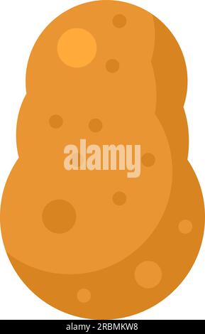 Young potato tuber of new crop. Plant food from vegans and vegetarians menu. Wholesome and healthy food. Autumn harvest in agriculture. Simple colored Stock Vector