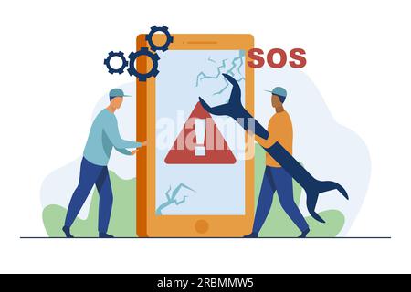 Broken smartphone repair Stock Vector