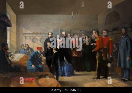Queen Victoria's First Visit to her Wounded Soldiers, Jerry Barrett, 1856, Stock Photo