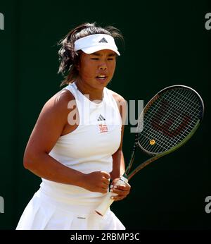 Mingge Xu in action during her girls singles match on day eight of the 2023 Wimbledon Championships at the All England Lawn Tennis and Croquet Club in Wimbledon. Picture date: Monday July 10, 2023. Stock Photo