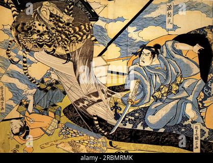 Minamoto Yorimitsu also known as Raiko by Utagawa Kuniyoshi Stock Photo