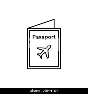 Passport travels icon flat. Simple black pictogram on white background. Illustration symbol Stock Vector