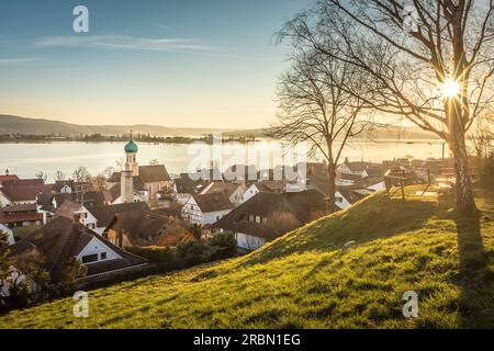 View from the Hörenberg viewpoint on the village of Allensbach, Baden-Württemberg, Germany Stock Photo