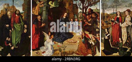Portinari Triptych 1475 by Hugo van der Goes Stock Photo