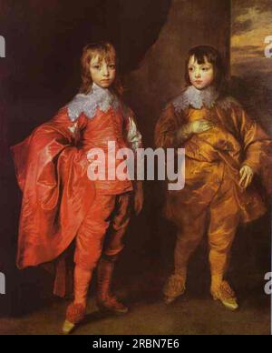 George Villiers, 2nd Duke of Buckingham and His Brother Lord Francis Villiers 1635 by Anthony van Dyck Stock Photo