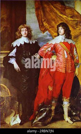 George Digby, 2nd Earl of Bristol and William Russell, 1st Duke of Bedford 1637 by Anthony van Dyck Stock Photo