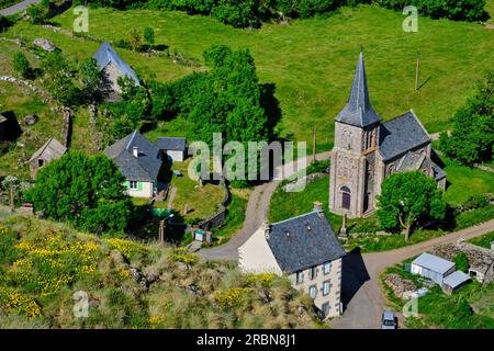 France, Cantal, Regional Natural Park of the Volcanoes of Auvergne, Chastel-sur-Murat Stock Photo