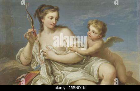 Venus and Cupid by Charles-Andre van Loo (Carle van Loo) Stock Photo