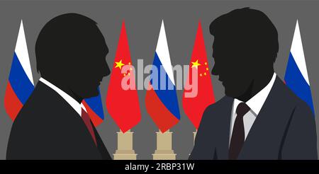 Moscow. March 20 - 22, 2023. Meeting of Chinese President Xi Jinping and Russian President Vladimir Putin. Stock Photo