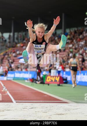 Kassel, Deutschland. 09th July, 2023. STAVENOW Malin (Eintracht Frankfurt) action, women's long jump final, on 09.07.2023 German Athletics Championships 2023, from 08.07. - 09.07.2023 in Kassel/ Germany. Credit: dpa/Alamy Live News Stock Photo