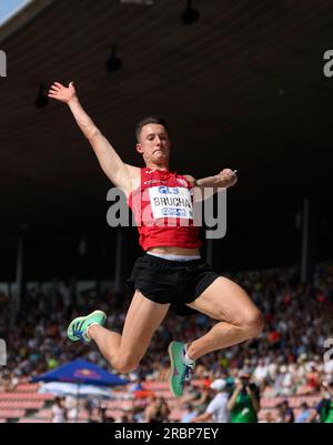 Kassel, Deutschland. 09th July, 2023. BRUCHA Kevin (LC Jena) action, men's long jump final, on 09.07.2023 German Athletics Championships 2023, from 08.07. - 09.07.2023 in Kassel/ Germany. Credit: dpa/Alamy Live News Stock Photo