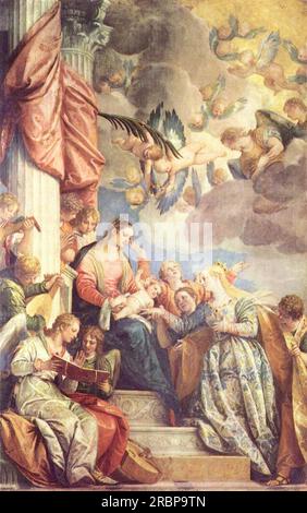 Mystic Marriage of St Catherine 1575 by Paolo Veronese Stock Photo