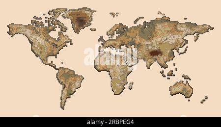 World map pixel art Stock Vector Image & Art - Alamy