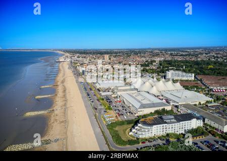 An aerial view Butlins Bognor Regis Resort  and the coastline to Bognor Regis in West Sussex, England. Stock Photo