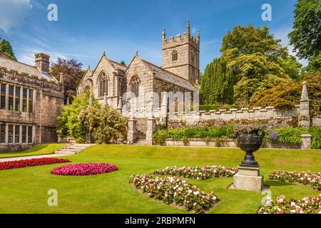 Gardens of Lanhydrock House at Bodmin, Cornwall, England Stock Photo