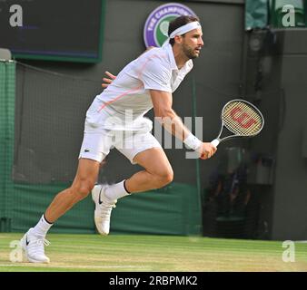 London, Gbr. 10th July, 2023. London Wimbledon Championships Day 8 10/07/2023 Grigor Dimitorv (BUL) fourth round match Credit: Roger Parker/Alamy Live News Stock Photo