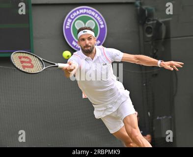 London, Gbr. 10th July, 2023. London Wimbledon Championships Day 8 10/07/2023 Grigor Dimitorv (BUL) fourth round match Credit: Roger Parker/Alamy Live News Stock Photo