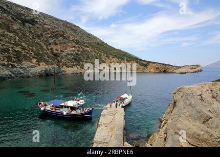 Kyra Panagia island is located in the Marine Park, north of Alonissos, Northern Sporades, Greece Stock Photo
