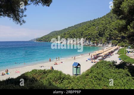 Kastani beach on the south coast of Skopelos island, Northern Sporades, Greece Stock Photo