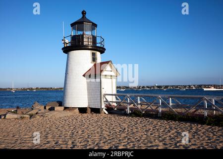 Brant Point Lighthouse Nantucket Island Stock Photo
