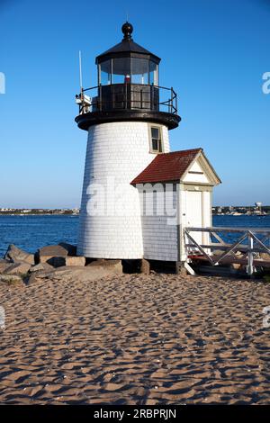 Brant Point Lighthouse Nantucket Island Stock Photo