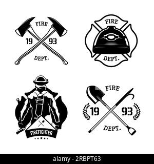 Firefighters emblems set Stock Vector