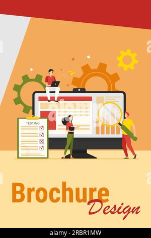 Tiny people testing quality assurance in software Stock Vector