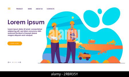 Coal mine engineers controlling heavy hydraulic machines Stock Vector