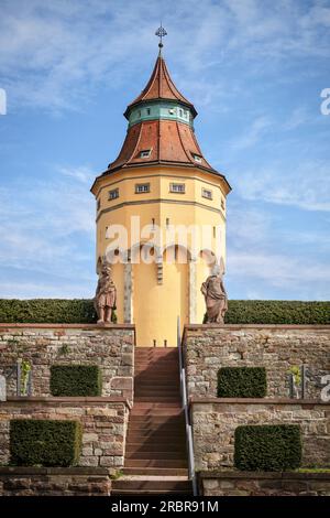 Water tower in Murgpark, Rastatt, Baden-Wuerttemberg, Germany, Europe Stock Photo