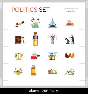 Politics Icon Set Stock Vector