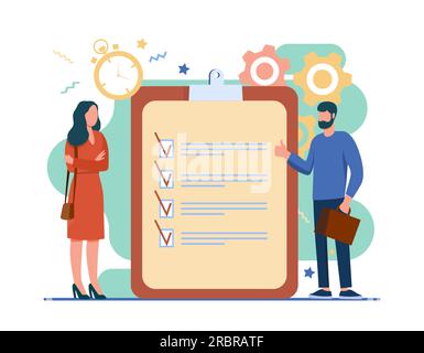 Managers with task list Stock Vector