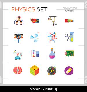 Physics Icon Set Stock Vector