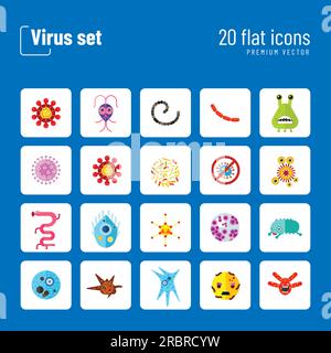 Virus Icons Set Stock Vector