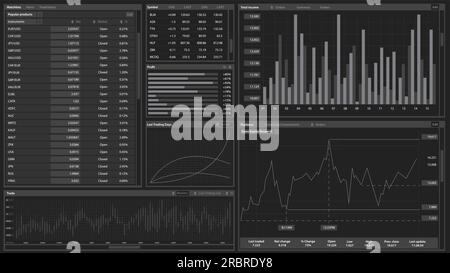 Forex trade app screen Stock Vector