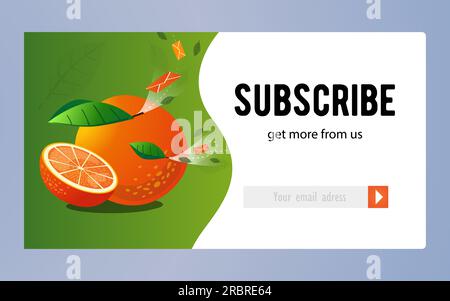 Online newsletter design with orange Stock Vector
