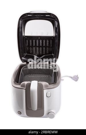 Air fryer black electric deep fryer sobre fondo blanco con trazado de  recorte