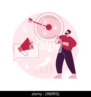Target audience abstract concept vector illustration. Market segmentation, online digital markeing, media content campaign, user engagement and interaction, promotion channels abstract metaphor. Stock Vector