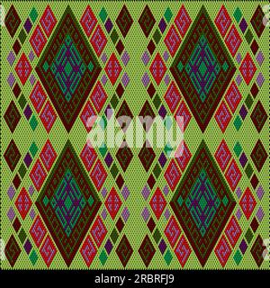 Ornament, mosaic, ethnic, folk pattern. It is made in bright, juicy, perfectly matching colors. Stock Vector