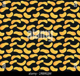 Flying and falling crispy wavy potato chips. Vector background with realistic ripple chips pieces, 3d crunchy snack. Delicious food, crisp meal promot Stock Vector