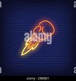 Boxing neon sign Stock Vector