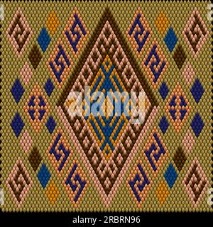 Ornament, mosaic, ethnic, folk pattern. It is made in bright, juicy, perfectly matching colors. Stock Vector