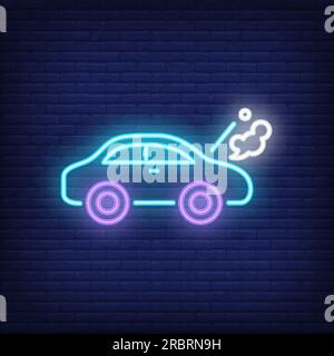 Broken car neon sign Stock Vector