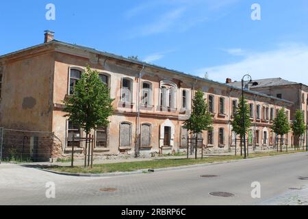 Abandoned two-story building at Daugavpils Fortress in Latvia Stock Photo