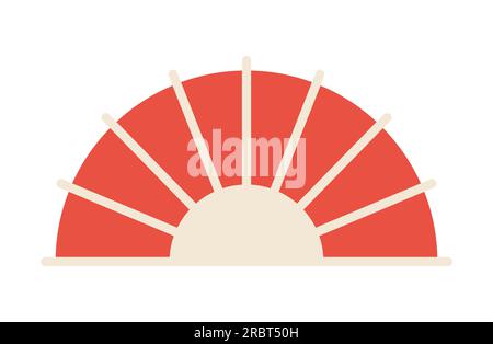 Folding japanese fan semi flat colour vector object Stock Vector