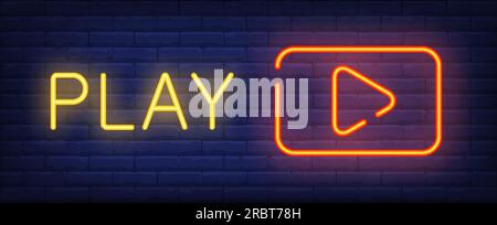 Play neon sign Stock Vector