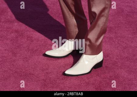 Los Angeles, California, USA 9th July 2023 Actor Solo Mariduena, shoe detail, attends Warner Bros. Pictures World Premiere of ÔBarbieÕ at Shrine Auditorium on July 9, 2023 in Los Angeles, California, USA. Photo by Barry King/Alamy Stock Photo Stock Photo