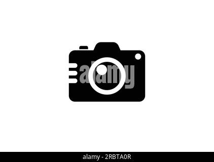 simple camera symbol silhouette sign icon vector isolated on white background Stock Vector