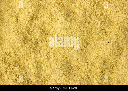 texture of mustard powder close-up, spice or seasoning as background Stock Photo