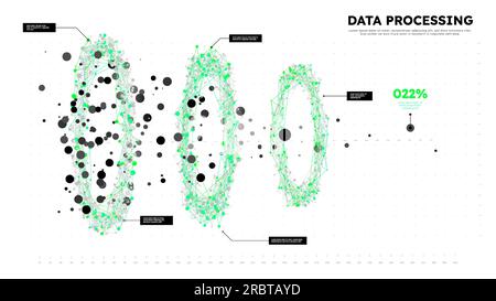Data processing white banner concept Stock Vector